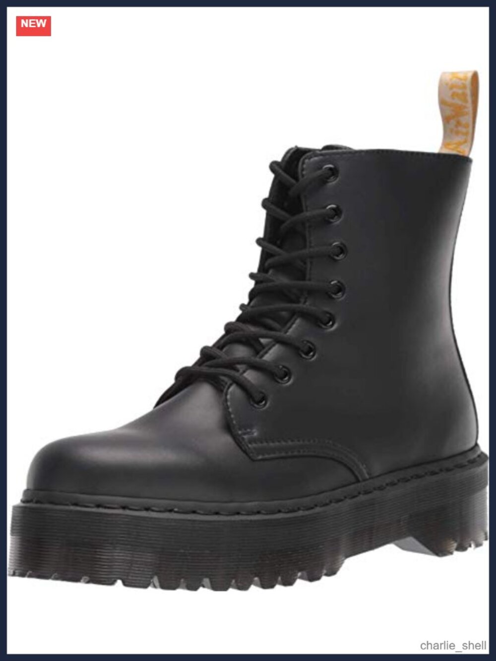 Vegan Jadon Quad Platform Boot Faux Leather 8 Eye Combat Boot